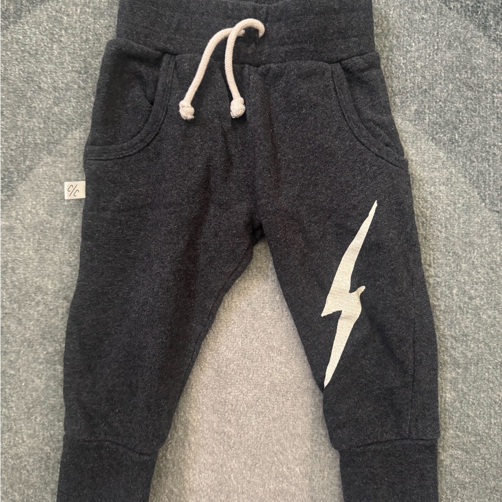 Childhoods Charcoal Joggers with Lightning Bolt